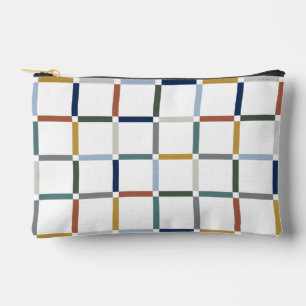 Colourful Grid with Negative Space Art Nouveau Accessory Pouch