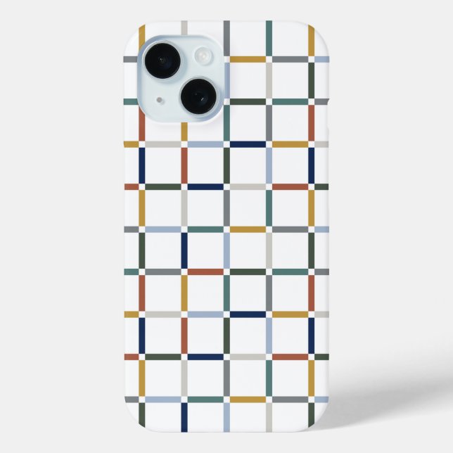 Colourful Grid with Negative Space Impressionist Case-Mate iPhone Case (Back)
