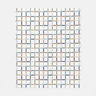 Colourful Grid with Negative Space Impressionist Fleece Blanket