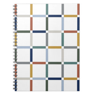 Colourful Grid with Negative Space Impressionist Notebook