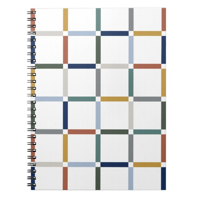 Colourful Grid with Negative Space Impressionist Notebook (Front)