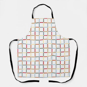 Colourful Grid with Negative Space Mid Mod-inspire Apron
