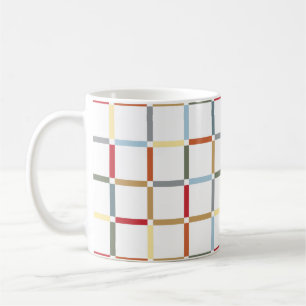 Colourful Grid with Negative Space Mid Mod-inspire Coffee Mug