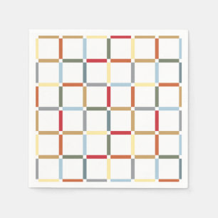 Colourful Grid with Negative Space Mid Mod-inspire Napkin