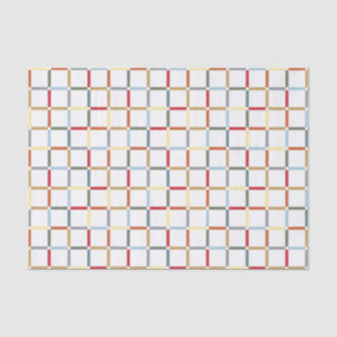 Colourful Grid with Negative Space Mid Mod-inspire Tissue Paper