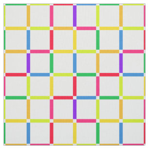 Colourful Grid with Negative Space Pop Art Fabric