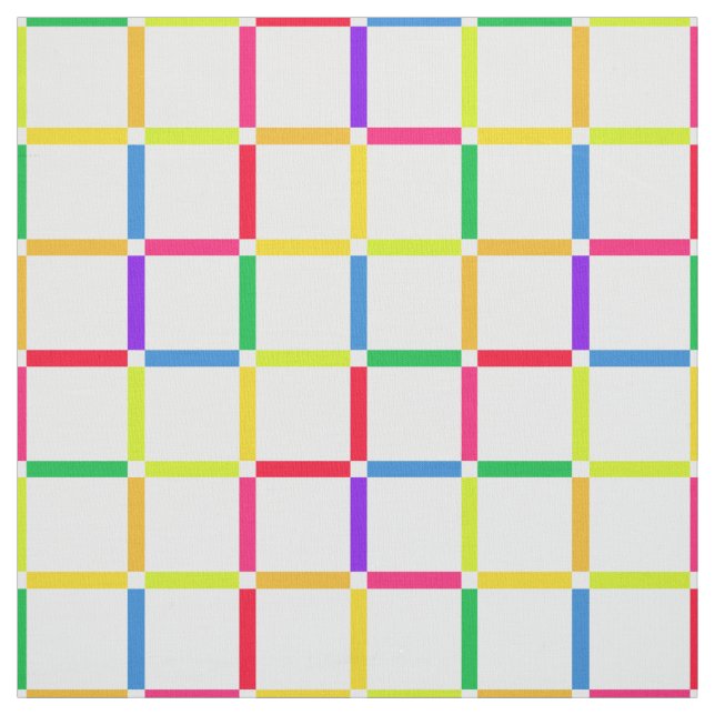 Colourful Grid with Negative Space Pop Art Fabric (Swatch)