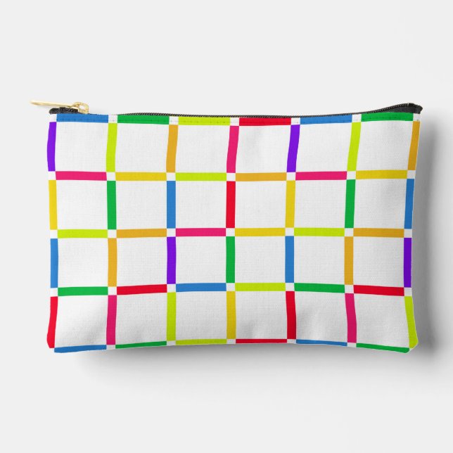Colourful Grid with Negative Space Pop Art-Inspire Accessory Pouch (Front)