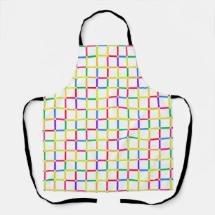 Colourful Grid with Negative Space Pop Art-Inspire Apron