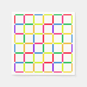 Colourful Grid with Negative Space Pop Art-Inspire Napkin