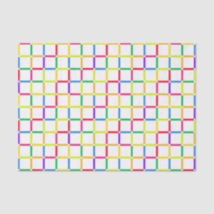 Colourful Grid with Negative Space Pop Art-Inspire Tissue Paper