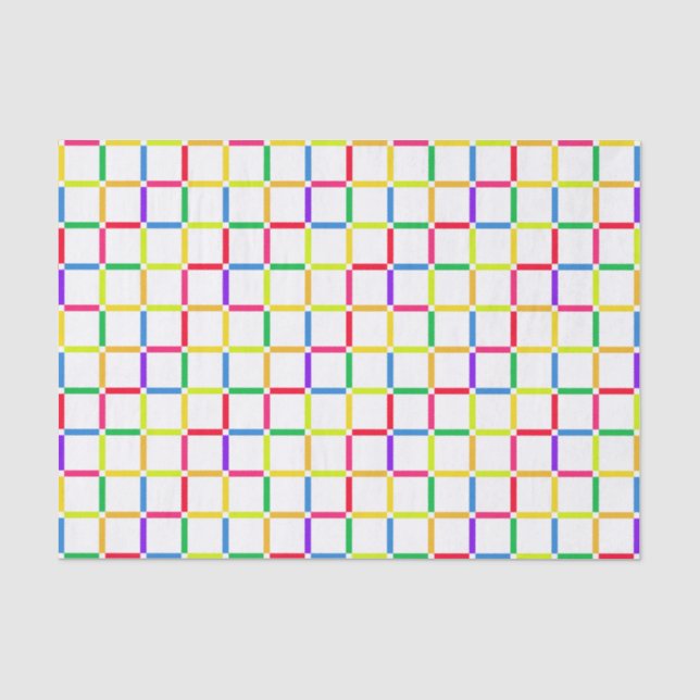 Colourful Grid with Negative Space Pop Art-Inspire Tissue Paper (Front)