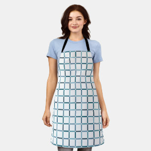 Colourful Grid with Negative Space Sea Tones Colou Apron