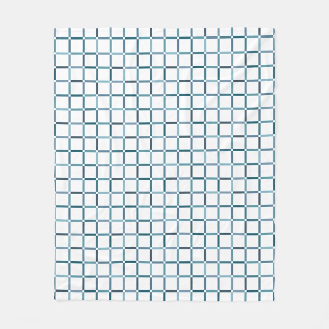 Colourful Grid with Negative Space Sea Tones Colou Fleece Blanket (Front)