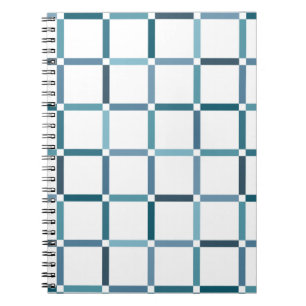 Colourful Grid with Negative Space Sea Tones Colou Notebook