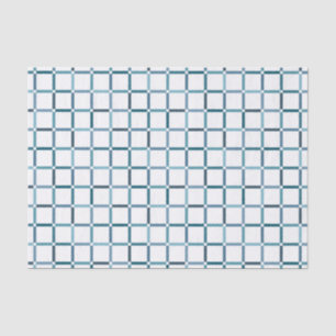 Colourful Grid with Negative Space Sea Tones Colou Tissue Paper