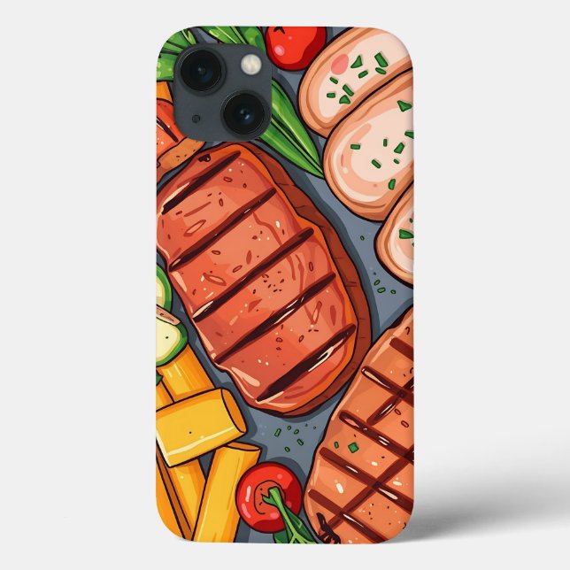Colourful Grilled Vegetables and Lean Meats Case-Mate iPhone Case (Back)