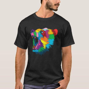 Colourful Grizzly Bear Abstract Colourful Big Tedd T-Shirt