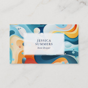 Colourful groovy background business card
