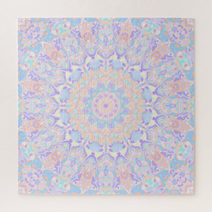 Colourful Groovy Boho Hippie Funky Pastel Mandala Jigsaw Puzzle