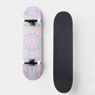 Colourful Groovy Boho Hippie Funky Pastel Mandala Skateboard