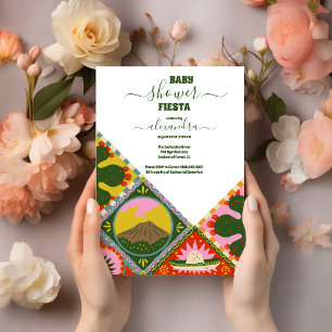 Colourful Groovy Fiesta Retro Mexican Baby Shower Invitation