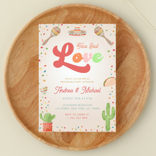 Colourful Groovy Fiesta Retro Mexican Engagement Invitation