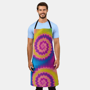 Colourful groovy funky retro tie dye pattern apron