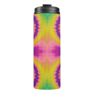 Colourful groovy funky retro tie dye pattern fun thermal tumbler