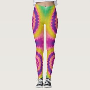 Colourful groovy funky retro tie dye pattern leggings