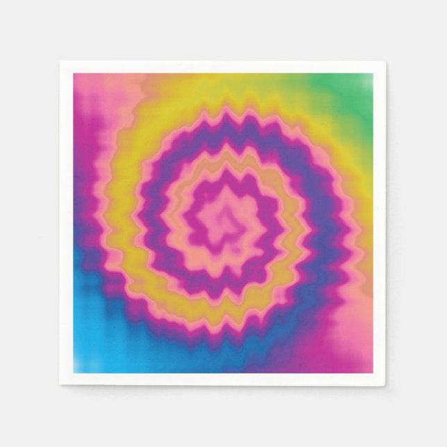 Colourful groovy funky retro tie dye pattern paper napkin (Front)