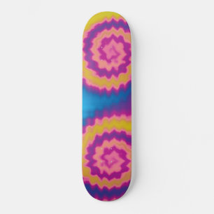 Colourful groovy funky retro tie dye pattern skateboard