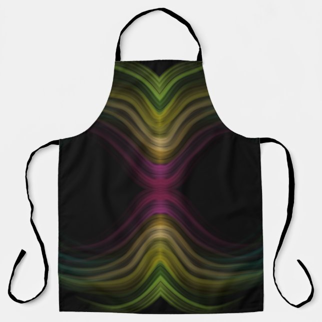 Colourful Groovy Psychedelic Pattern Abstract Art Apron (Front)