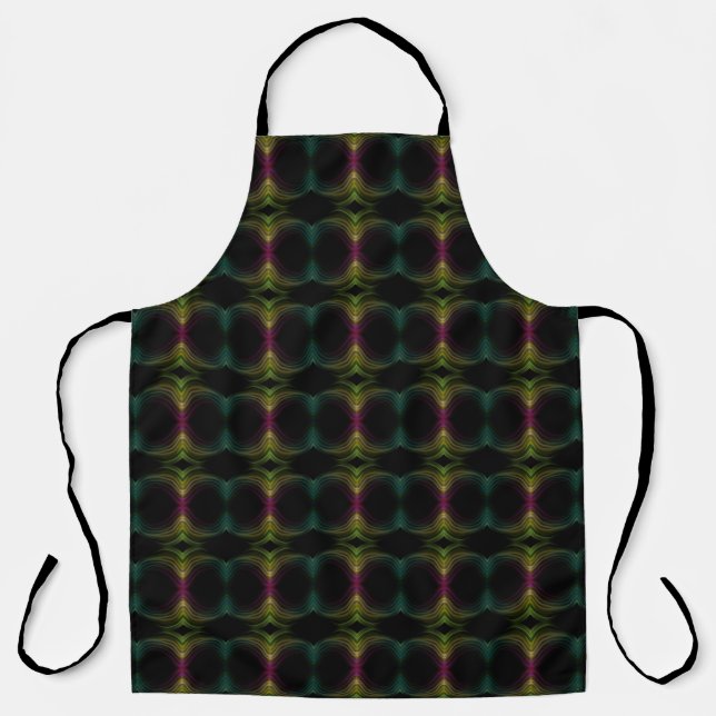 Colourful Groovy Psychedelic Pattern Abstract Art Apron (Front)