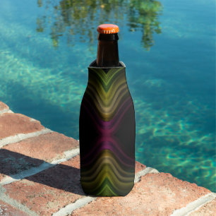 Colourful Groovy Psychedelic Pattern Abstract Art Bottle Cooler