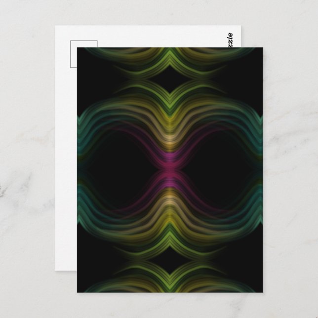 Colourful Groovy Psychedelic Pattern Abstract Art Postcard (Front/Back)