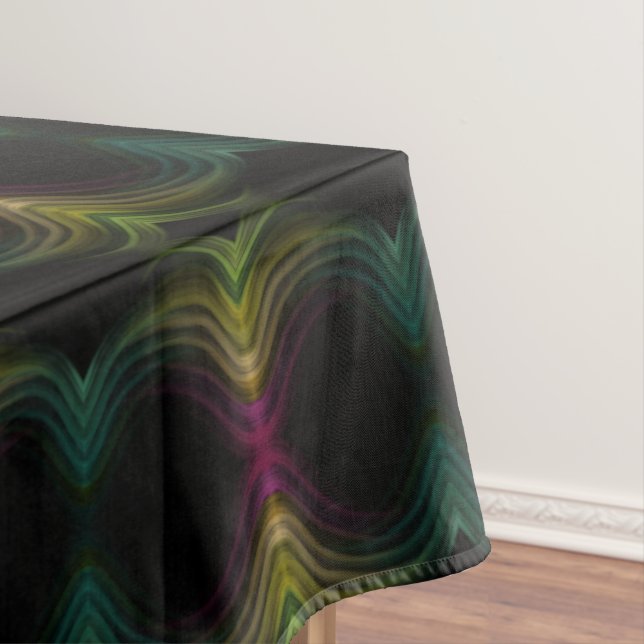 Colourful Groovy Psychedelic Pattern Abstract Art Tablecloth (In Situ)