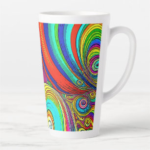 Colourful Groovy Rainbow Swirls Latte Mug