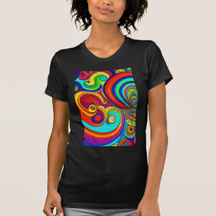 Colourful Groovy Rainbow Swirls T-Shirt