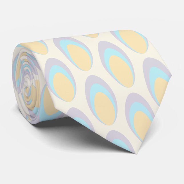 Colourful Groovy Retro 70s Pattern Neck Tie (Rolled)