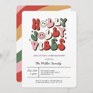 Colourful Groovy Retro Christmas Party Invitation