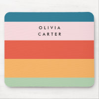 Colourful Groovy Retro Horizontal Stripe Name