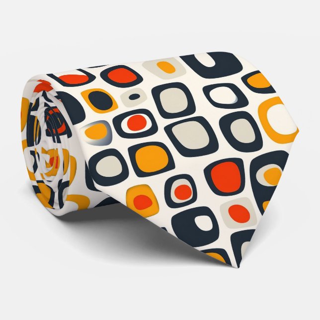 Colourful Groovy Retro Neck Tie (Rolled)