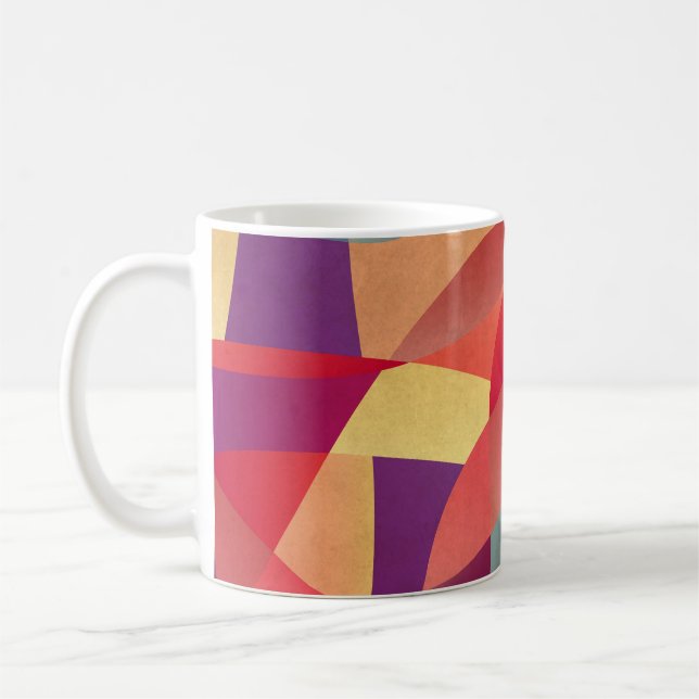 Colourful Grunge: Geometric Triangles Background Coffee Mug (Left)