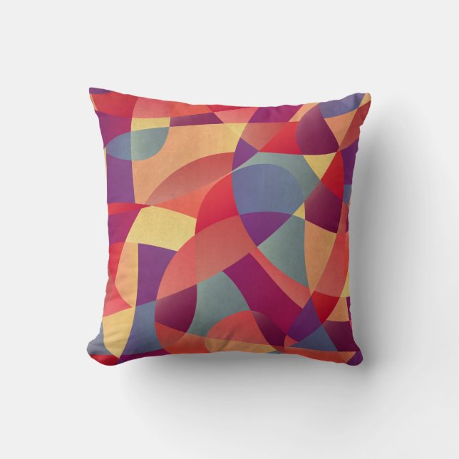 Colourful Grunge: Geometric Triangles Background Cushion (Front)