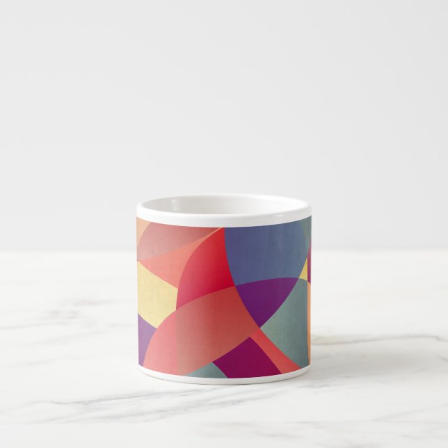 Colourful Grunge: Geometric Triangles Background Espresso Cup (Front)