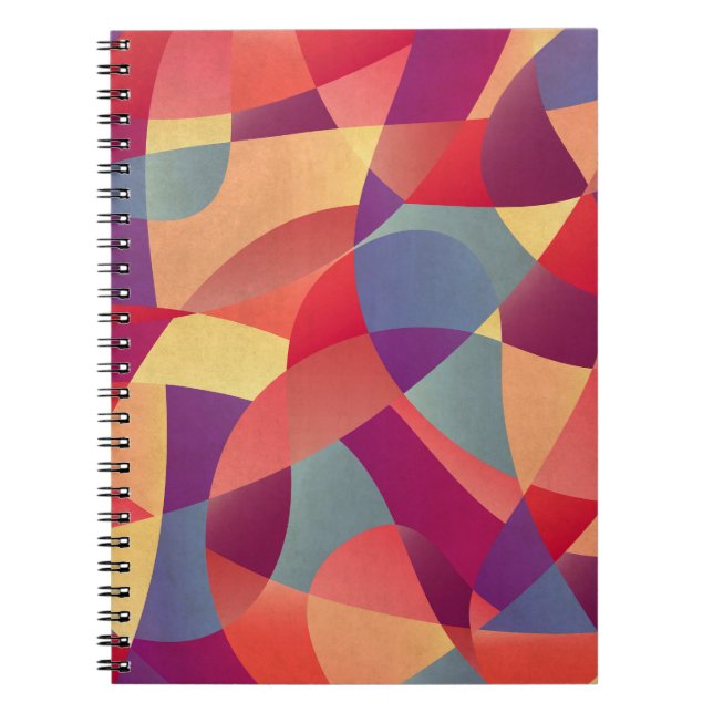 Colourful Grunge: Geometric Triangles Background Notebook (Front)