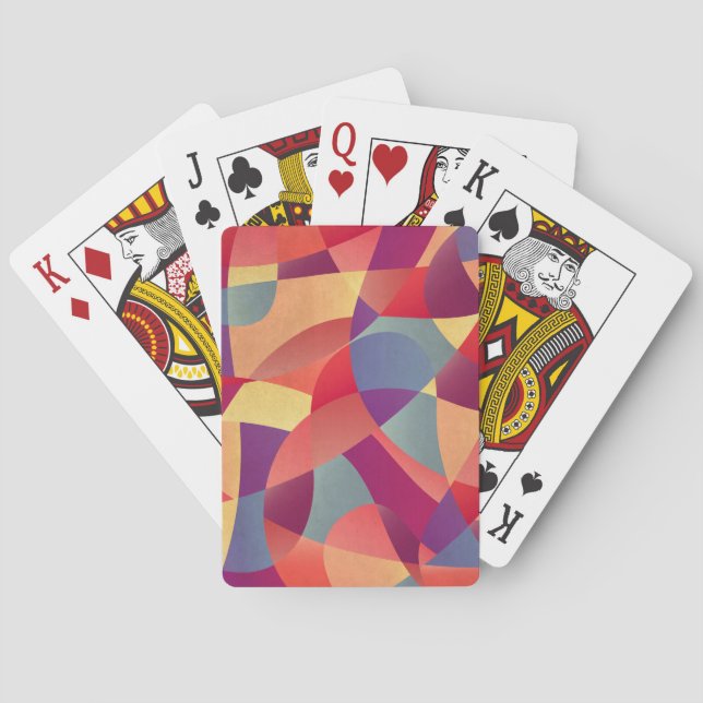Colourful Grunge: Geometric Triangles Background Playing Cards (Back)