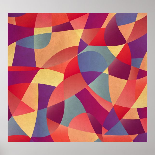 Colourful Grunge: Geometric Triangles Background Poster (Front)