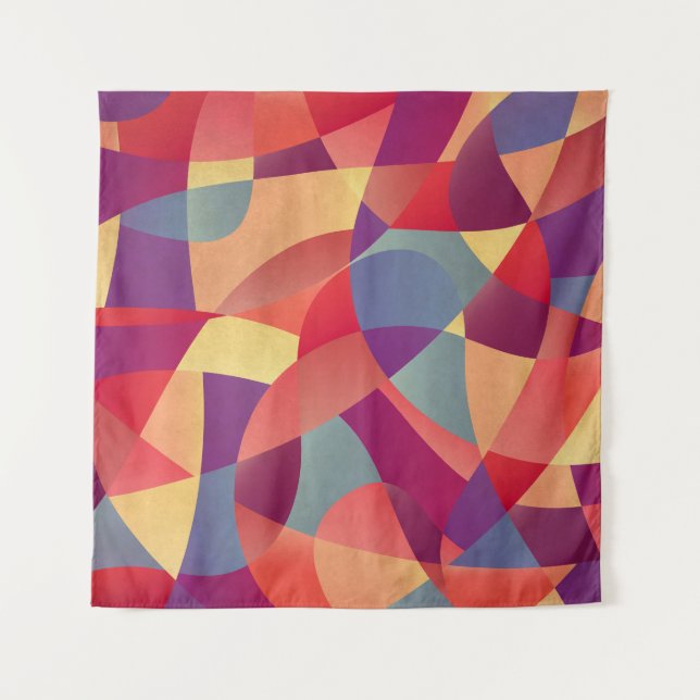 Colourful Grunge: Geometric Triangles Background Tapestry (Front)